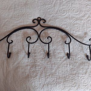 EUC wall hooks ornate metal scroll jewelry scarf handbag hanger boho